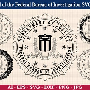 FBI Seal SVG Bundle, Department of Justice Logo (Cut Files)