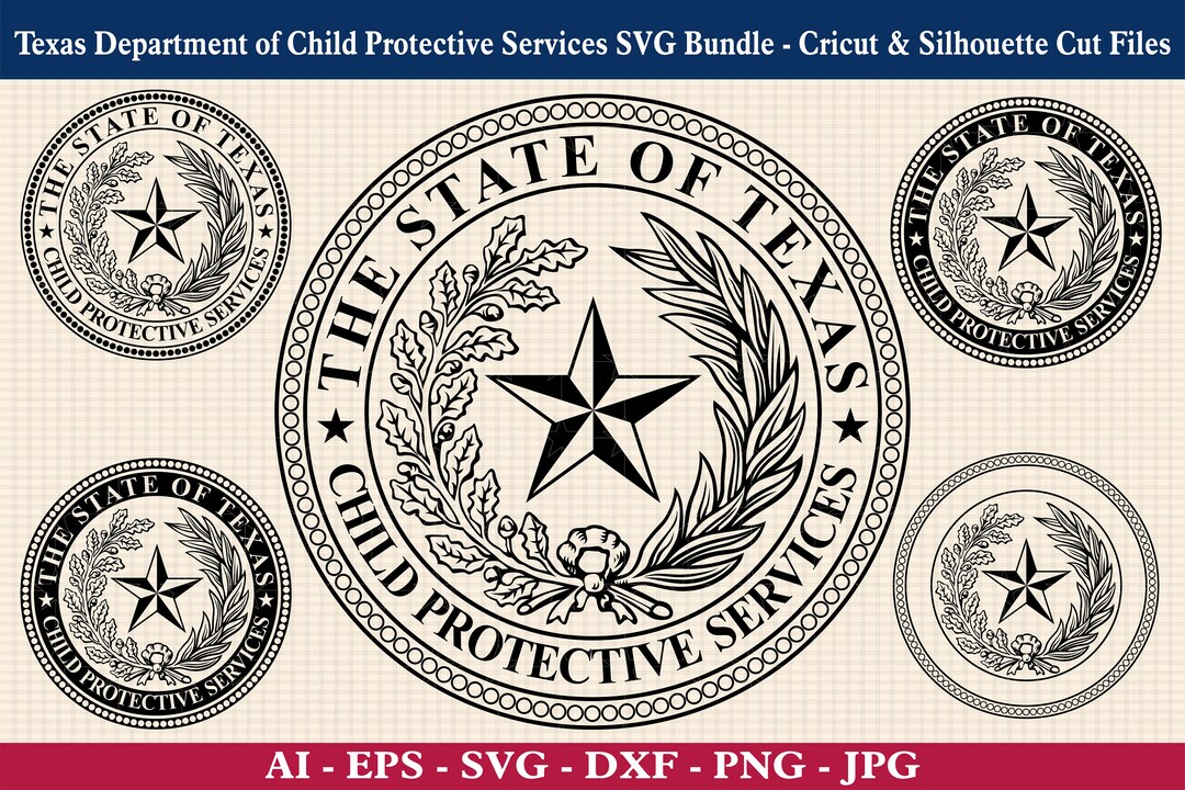 Texas Department of Child Protective Services Seal Logo SVG, the State