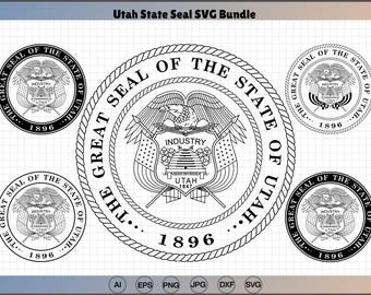 Utah State Seal SVG Bundle – Badge Vector Files for Engraving & Laser