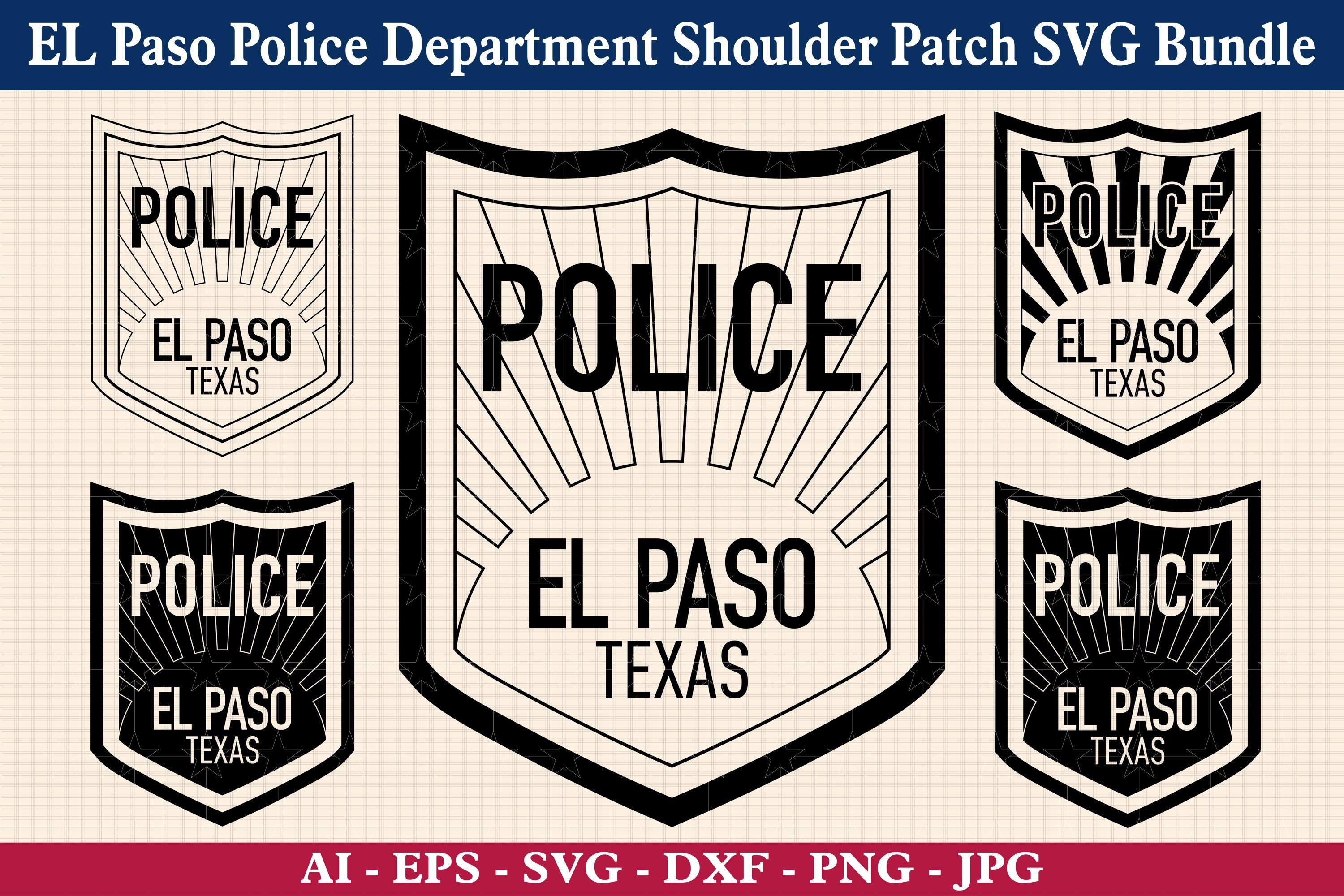 エルパソ警察署肩章SVGバンドル、テキサス州EPPD肩章ベクター、Tx Eppd