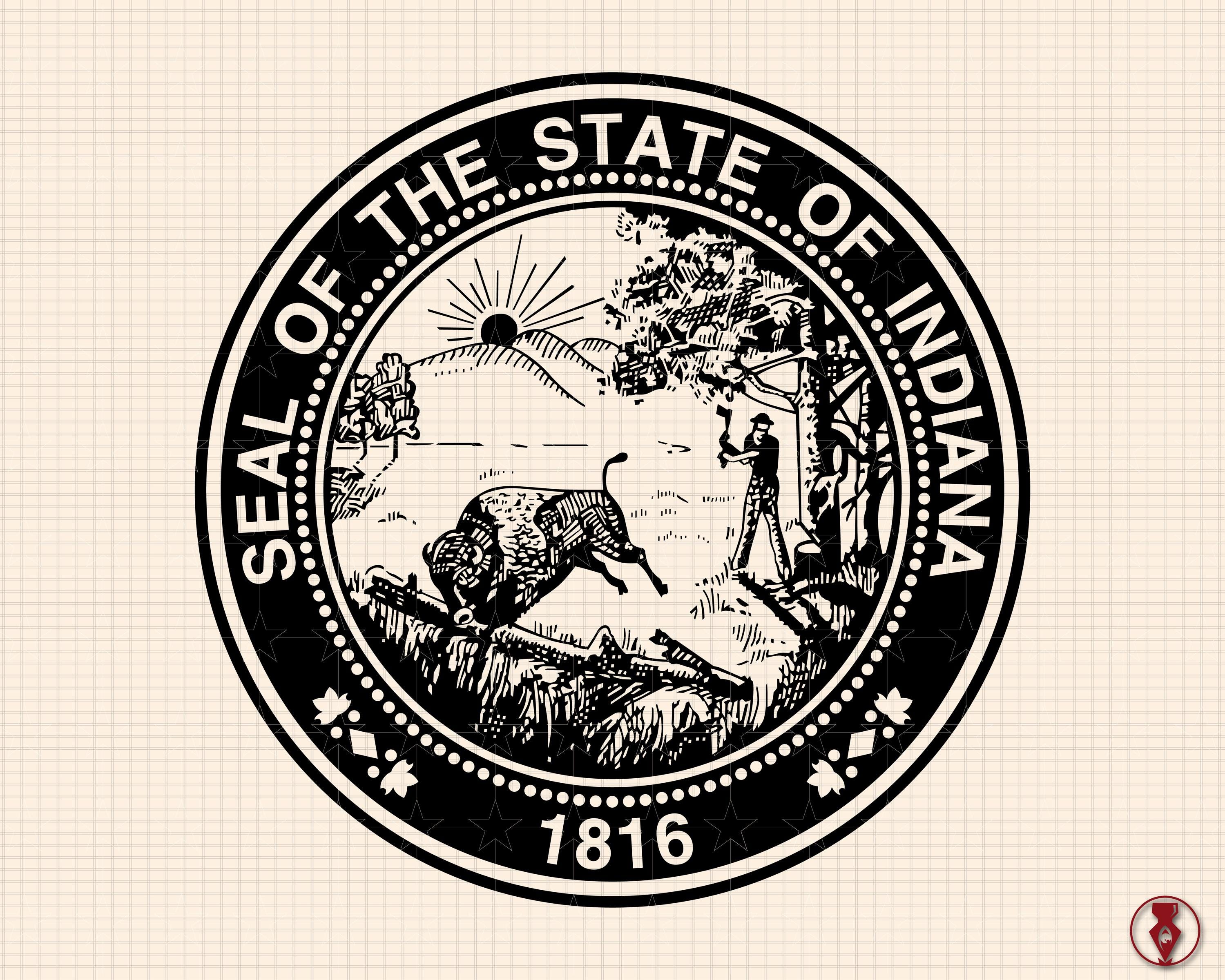 Decatur Indiana Seal Indiana State Seal SVG – Vintage Engraving Vector Cut Files - Etsy