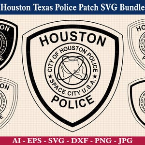 Houston Police Patch SVG Bundle, Badge Vector Clipart