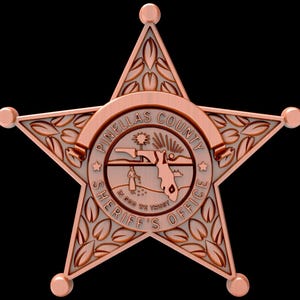 Pinellas County Florida Sheriff Badge 3D, Pinellas County Sheriff&#39;s Office Badge Insignia, 3D STL Model for CNC Wood Router and Engraving