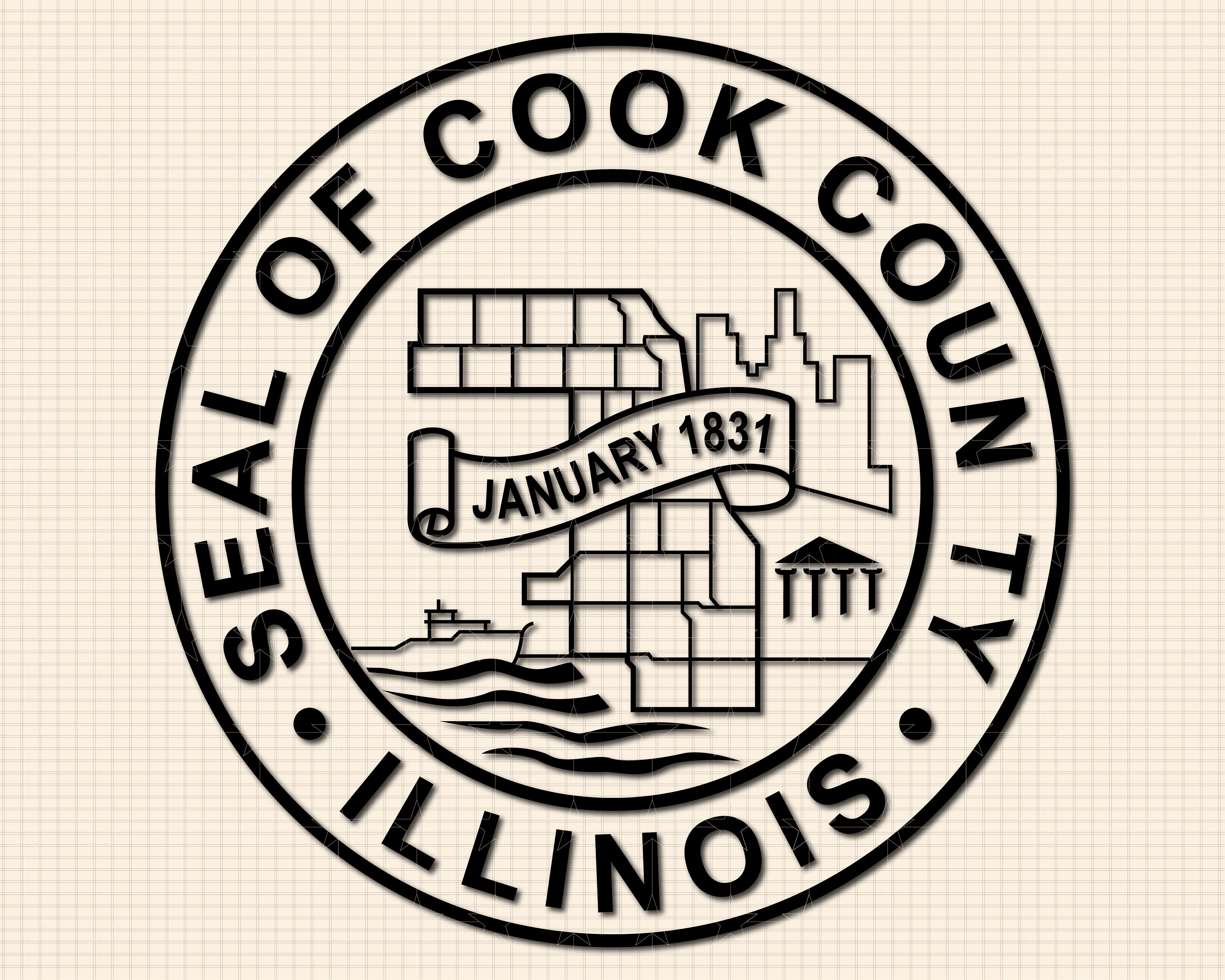 Cook County Illinois Seal SVG Bundle, Seal of Cook County Svg, Cook IL