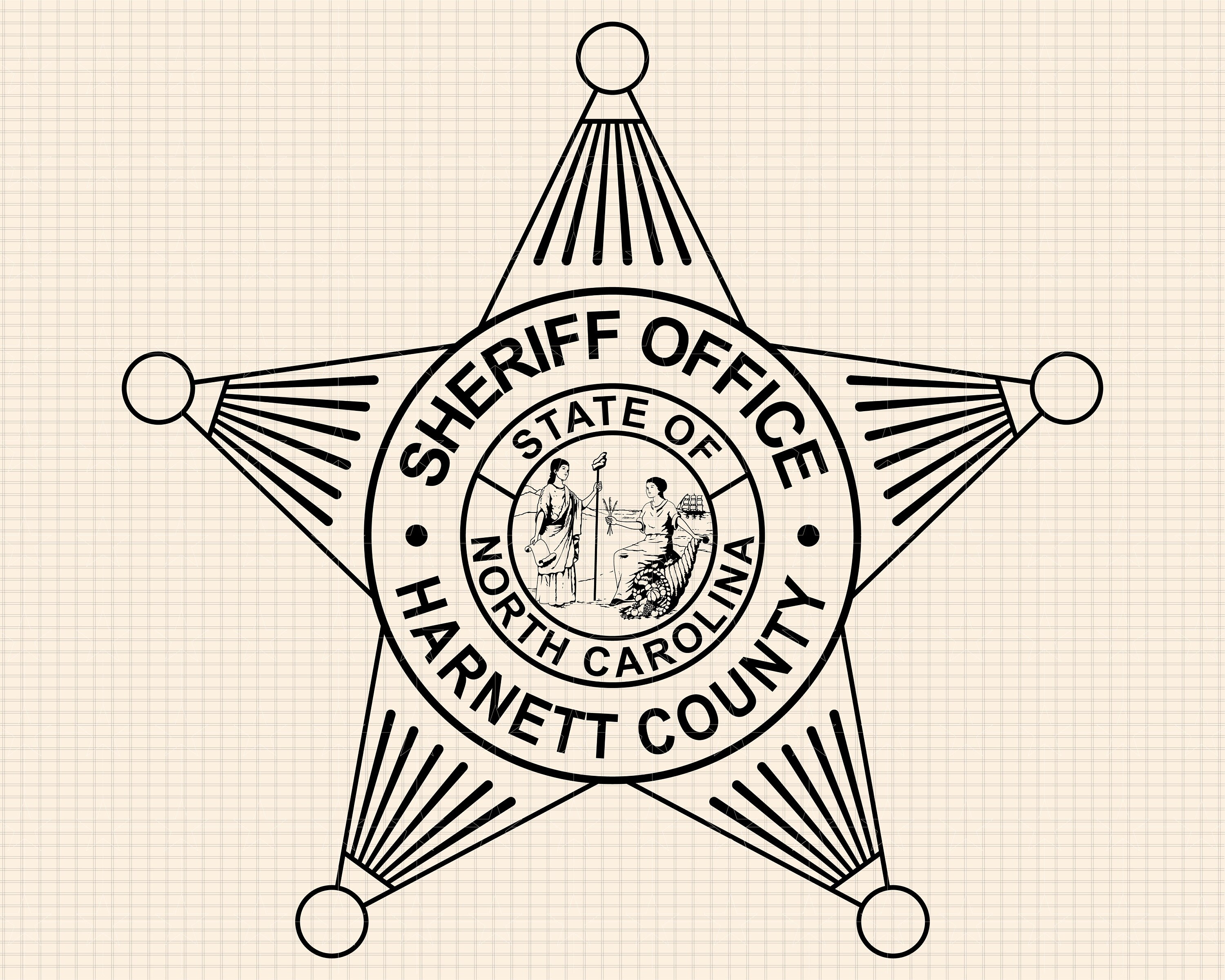 Harnett County Sheriff Badge SVG Bundle, North Carolina Seal (digital ...