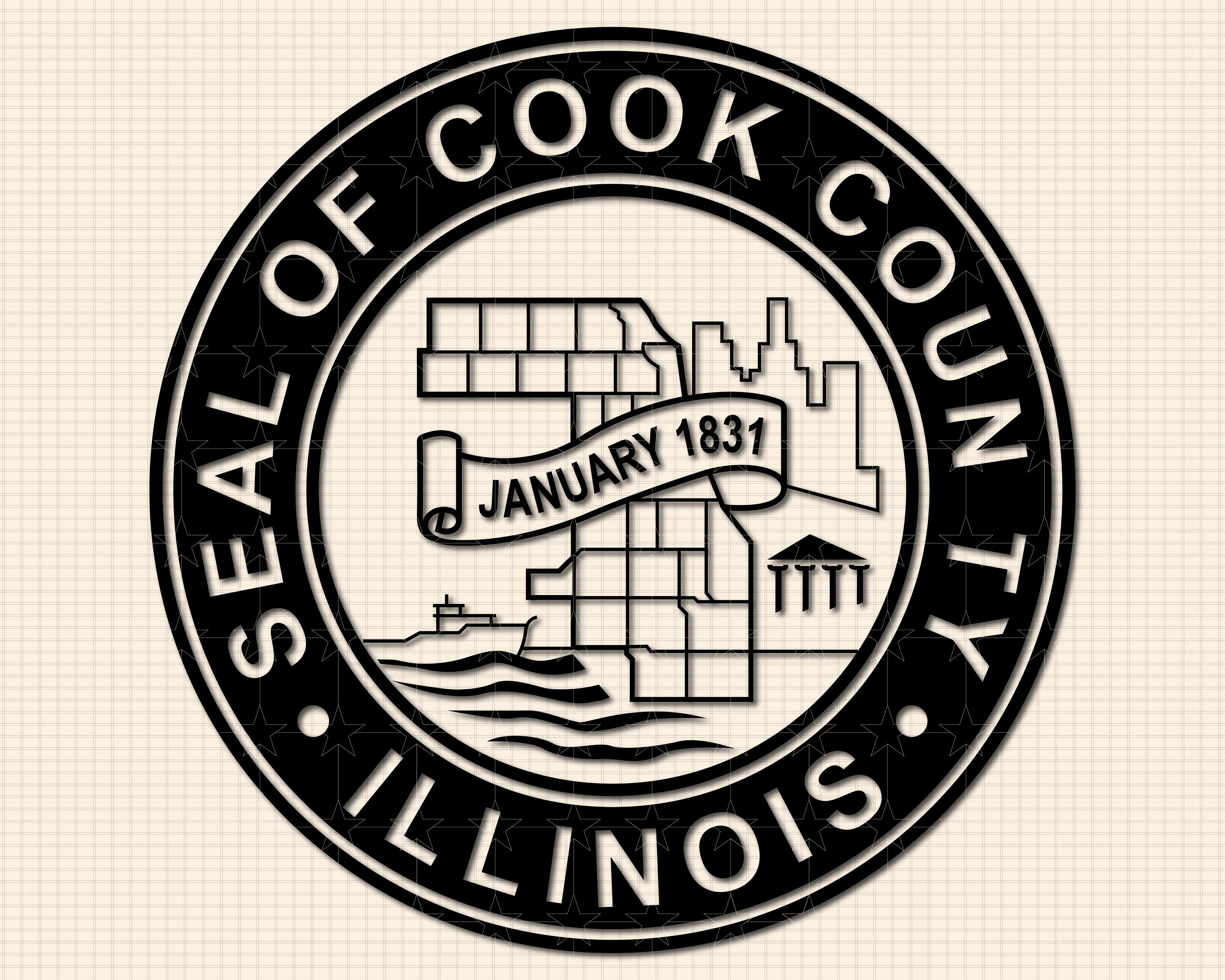 Cook County Illinois Seal SVG Bundle, Seal of Cook County Svg, Cook IL