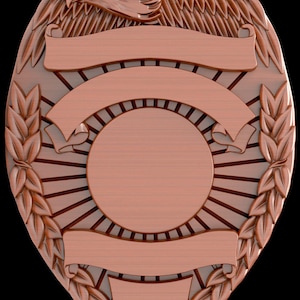 Police Badge Blank Template 3D Model, Eagle Badge stl Relief file, Blank Sheriff Badge STL File, 3D STL for CNC Wood Router and Engraving