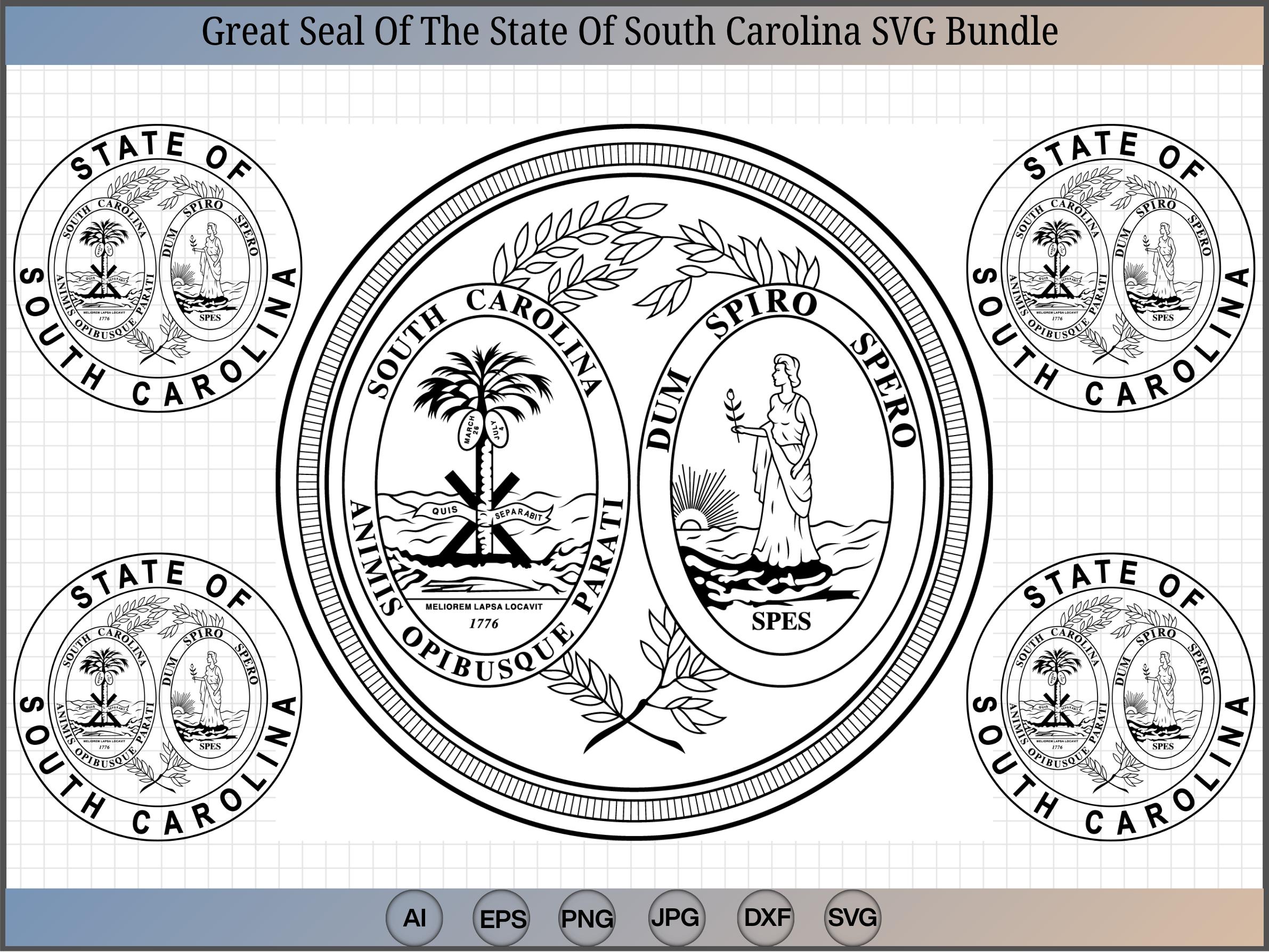 South Carolina State Seal SVG Bundle, Cricut Cut File (digital Download ...