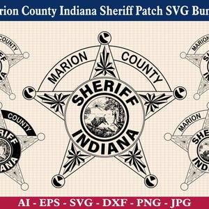 Marion County Indiana Sheriff Patch SVG Bundle, Marion County Sheriff Dept Insignia Svg, Marion County Sheriff, Cricut & Silhouette Cut File