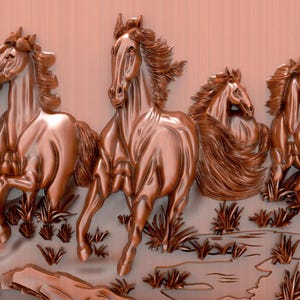 3D-model paard rennen, paard STL-reliëfbestand, 3D-stl-bestand paard, snijbestand CNC-router, 3D-model voor CNC-houtrouter en -gravure
