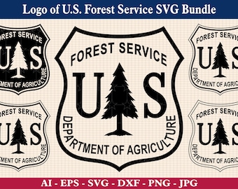 Pacote de arquivos SVG com o logotipo do Serviço Florestal dos EUA para corte a laser CNC
