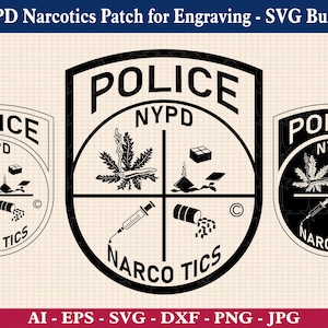 Lot SVG de patchs pour stupéfiants NYPD – fichiers vectoriels police