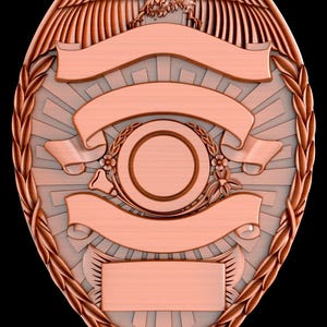 Eagle Police Badge Blank Template 3D Model, Eagle Badge stl Relief file, Blank Sheriff Badge STL, 3D STL for CNC Wood Router and Engraving