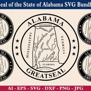 Alabama State Seal SVG Bundle, Vector Cut Files