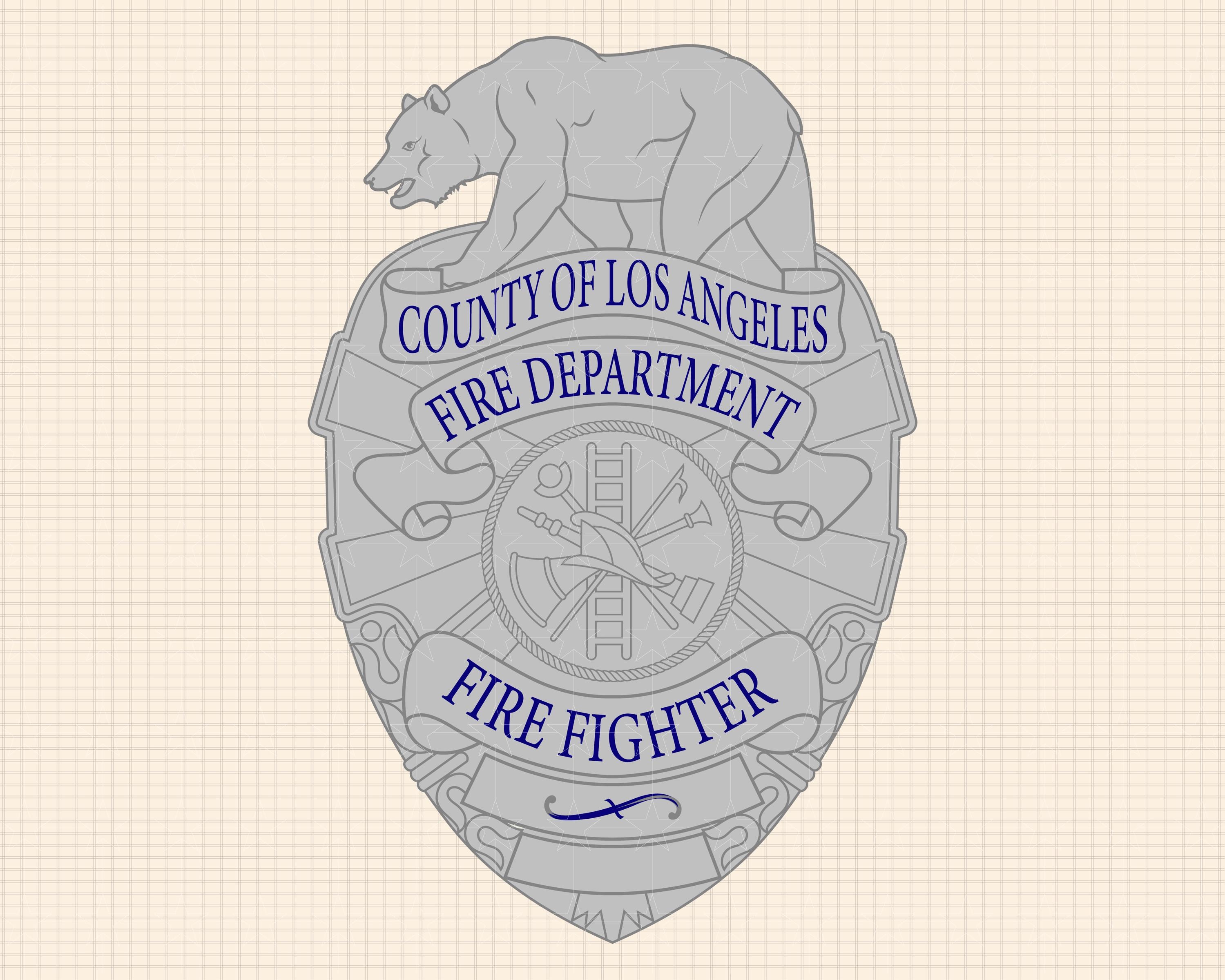 Los Angeles Fire Department Badge SVG, Firefighter Insignia Vector