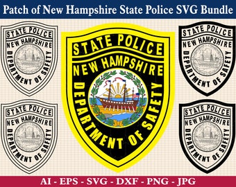 Patch of New Hampshire State Police SVG Bundle, New Hampshire State Police Badge Svg, NHSP Emblem Vector, NHSP, Cricut & Silhouette Cut File