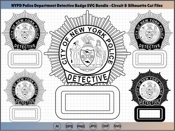NYPD Police Department Detective Badge SVG Bundle, NYC New York