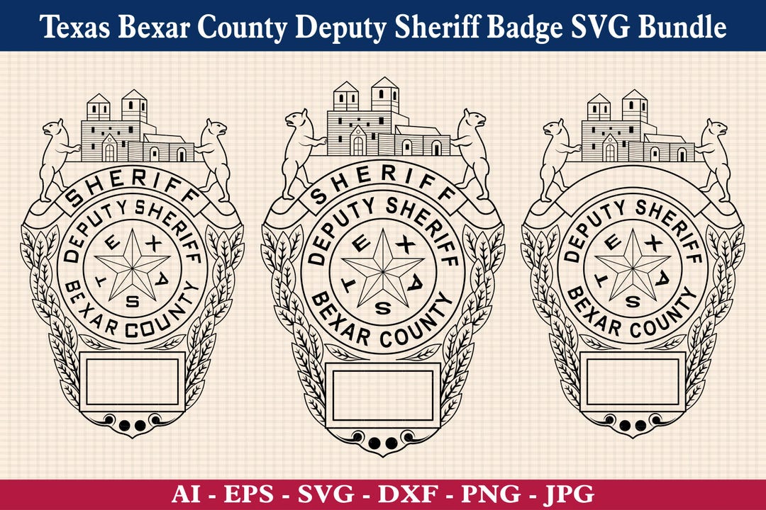 Texas Bexar County Sheriff Badge SVG Bundle, Cut Files - Etsy