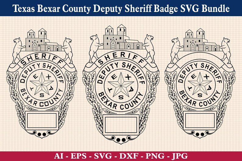 Texas Bexar County Sheriff Badge SVG Bundle, Cut Files - Etsy