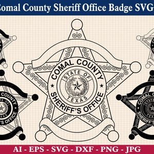 Texas Comal County Sheriff Office Badge SVG Bundle, Comal County Sheriff Badge Vector, Deputy Sheriff Insignia, Cricut & Silhouette Cut File