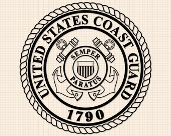 United States Coast Guard Seal SVG Bundle, USCG Anchor Emblem Cut Files (Digital Download)