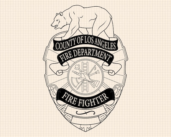 Los Angeles Fire Department Badge SVG, Firefighter Insignia Vector