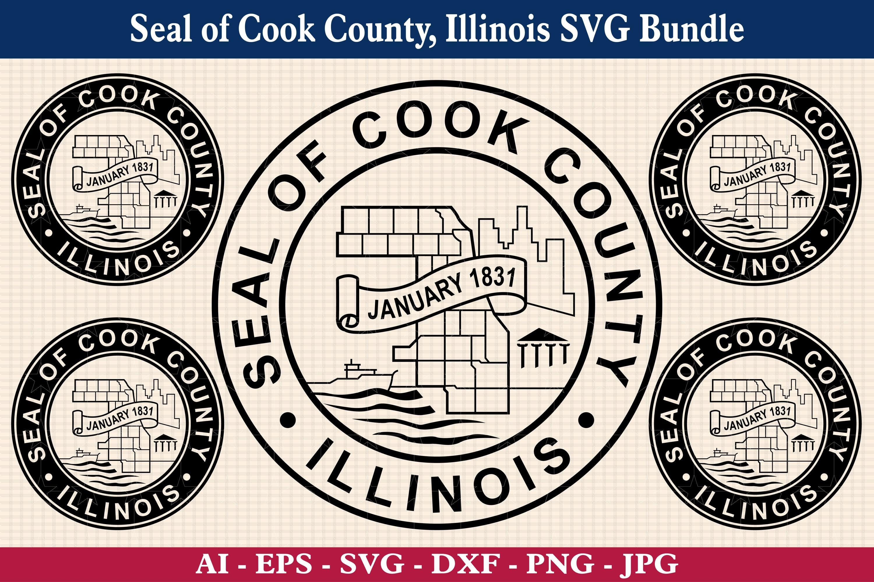 Cook County Illinois Seal SVG Bundle, Logo Cut Files - Etsy
