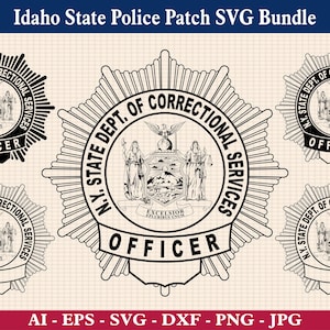 New York State Department of Corrections Services Officer Badge SVG Bundle, NY Correctional Services Simple, Cricut & Silhouette Cut Files