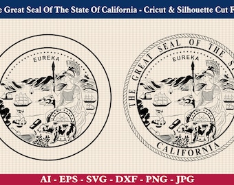 California State Great Seal SVG Bundle, Cricut & Silhouette Cut File (Digital Download)