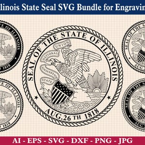 Vintage SVG-bundel staatszegel van Illinois – vectorbestanden