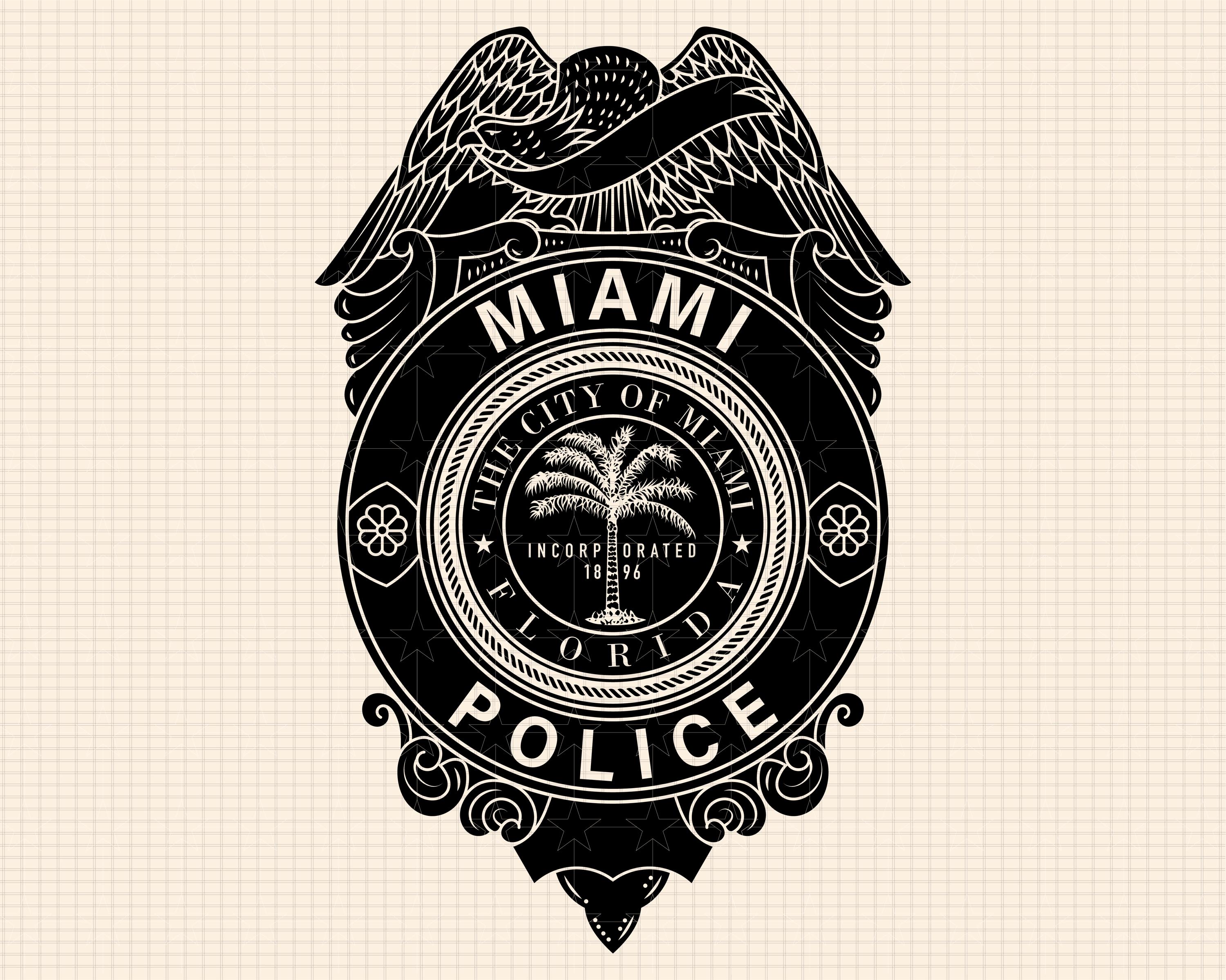 マイアミ警察署のバッジ SVG バンドル、MPD 警官のバッジ ベクター