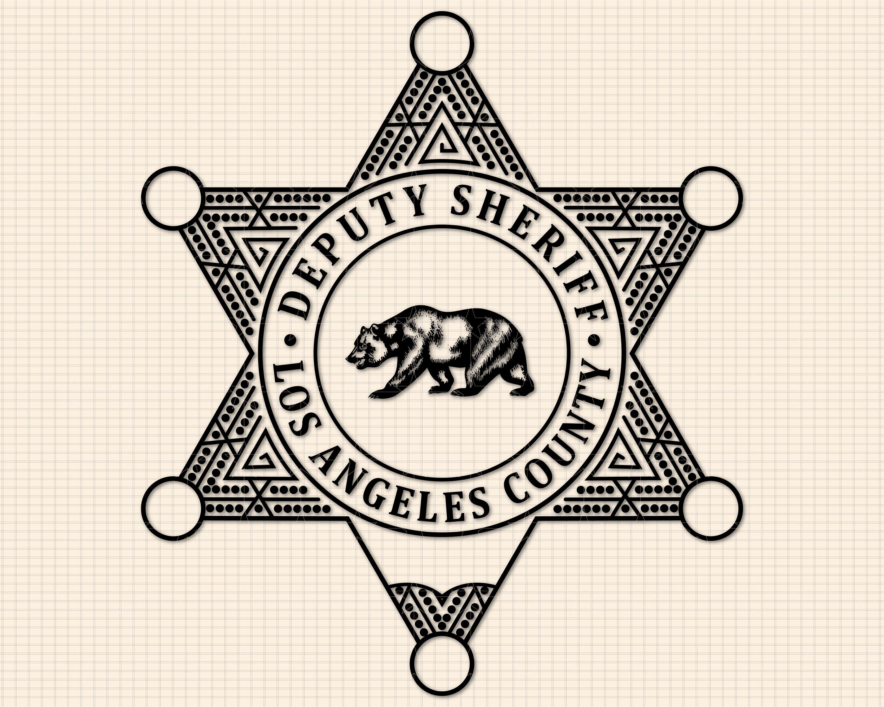 Los Angeles County Deputy Sheriff's Badge Svg Bundle, LA