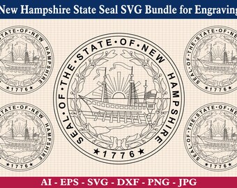 New Hampshire State Seal SVG Bundle - Vintage Emblem Vector Cut Files