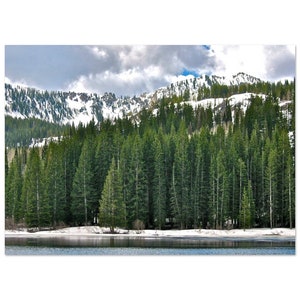 Lago, alberi, montagna, cielo - Poster, carta semilucida premium