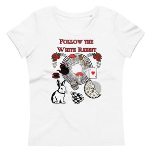 Women&#39;s fitted eco tee - Follow the White Rabbit