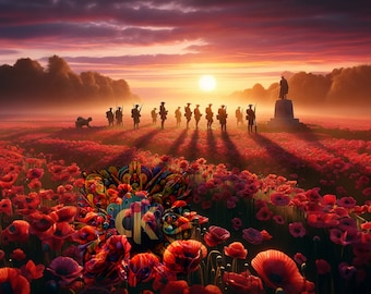 Remembrance Amidst the Poppies, Remembering The Fallen, Remembrance Digital Art