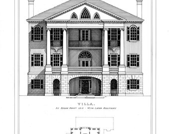 Charleston Architectural Print "Villa"