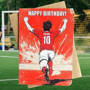 Carte d'anniversaire de football personnalisée Carte d'anniversaire de football personnalisée, cadeau pour le football, cadeau de fils fou pour petit-fils, carte d'anniversaire de footballeur
