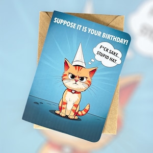 Carte d'anniversaire drôle de chat Carte d'anniversaire drôle de chat de gingembre Carte d'anniversaire de chat Cadeau pour maman de chat Cadeau pour amoureux des chats Cadeau pour vétérinaire Cadeau pour elle