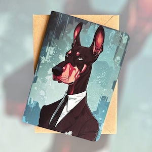 Doberman Portrait Birthday Card Doberman Lover Birthday Card Dog Birthday Card Doberman Print Birthday Card Doberman