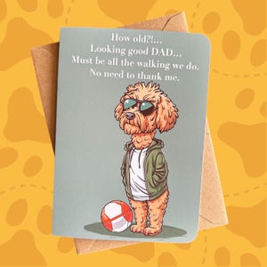 Gepersonaliseerde grappige labradoodle-hond verjaardagskaart hond verjaardagskaart cadeau voor hond vader cadeau voor hondenliefhebber cadeau voor hondenuitlater aangepaste kaart
