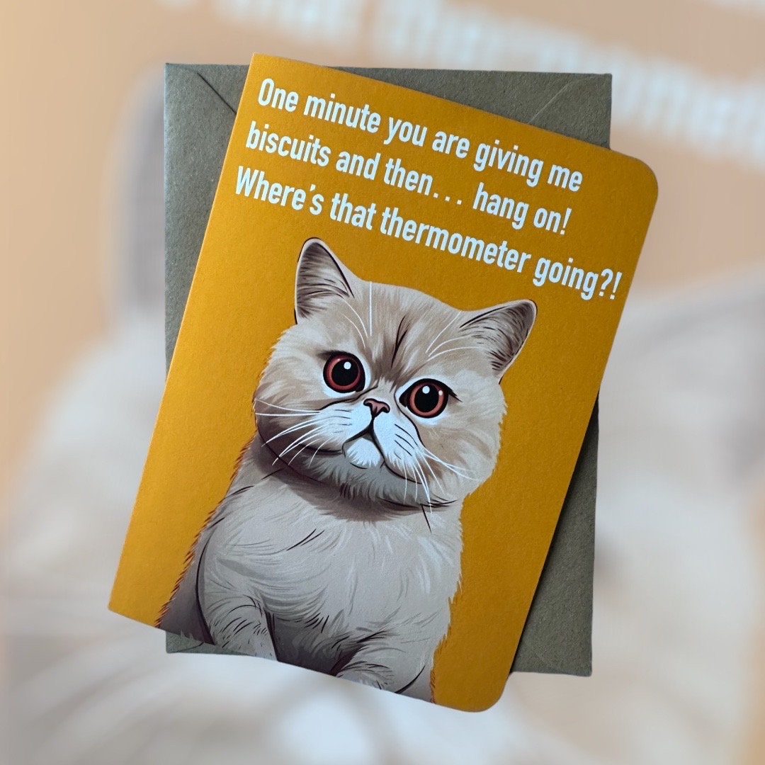 Funny Cat Card Cat Card Happy Birthday Funny Birthday Card Cat Pets - Etsy