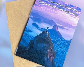 Scenic Brazil Rio Birthday Card Rio Birthday Card Gift Ideas for Travel Lovers Gift for Friend Gift for Back Packer City Print