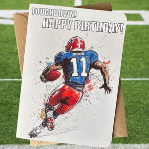 Personalisierte American Football Geburtstagskarte Individuelle Fußball Geburtstagskarte Geschenk für American Football Spieler Sportbegeisterte Karte