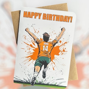 Carte d'anniversaire de football personnalisée Carte d'anniversaire de football personnalisée, cadeau pour le football, cadeau de fils fou pour petit-fils, carte d'anniversaire de footballeur