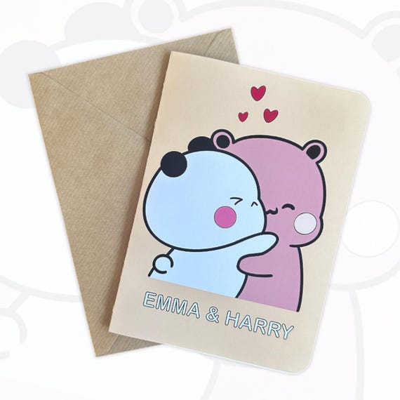 Bubu and Dudu Card Anniversary Card Gift for Partner Cute Card for Partner Gift for Boyfriend Cute Bear Card Personalised Card