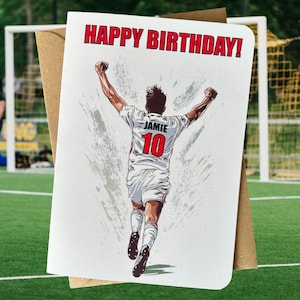 Carte d'anniversaire de football personnalisée Carte d'anniversaire de football personnalisée, cadeau pour le football, cadeau de fils fou pour petit-fils, carte d'anniversaire de footballeur