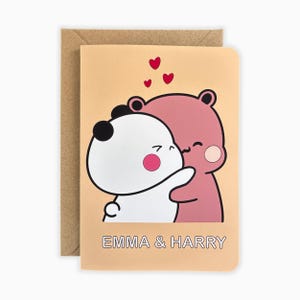 Carte Bubu et Dudu, cadeau pour partenaire, carte pour partenaire, cadeau pour petit ami, carte avec ours mignon, carte personnalisée
