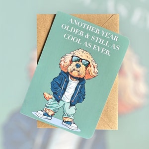 Tarjeta de cumpleaños de Labradoodle Tarjeta de cumpleaños divertida para perros Tarjeta de cumpleaños para amantes de los perros Regalo para amantes de los perros Regalo para amigos Regalo para paseadores de perros