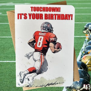 Personalisierte American Football Geburtstagskarte Individuelle Fußball Geburtstagskarte Geschenk für American Football Spieler Sportbegeisterte Karte